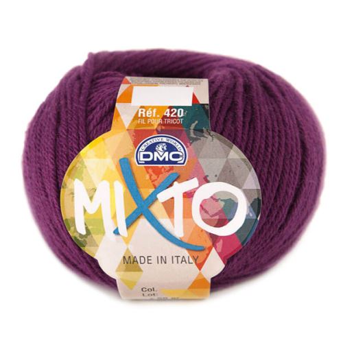 Priadza MIXTO 50g, vínovofialová - odtieň 062