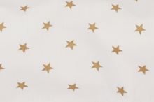Bavlnené plátno biele, hnedé hviezdičky menšie, š.140