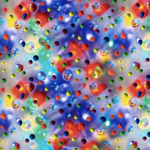 Teplákovina barevné bubliny, š.160