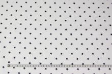 Bavlnené plátno biele, čierne hviezdy, š.140