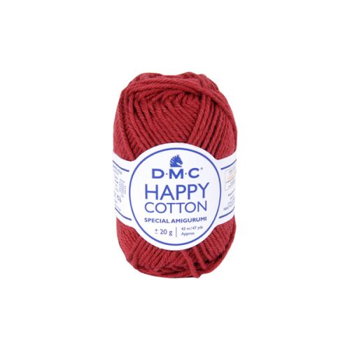 Priadza HAPPY COTTON 20g, vínovo červená - odtieň 791
