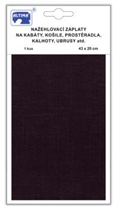 Riflová nažehlovací záplata černá, 43x20 cm, 1ks