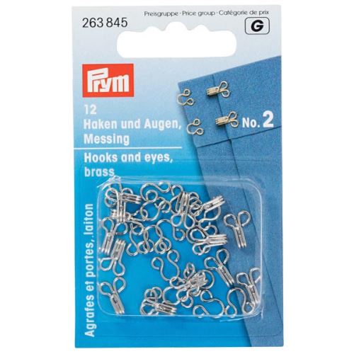 Zapínání Prym 263845, háček + očko, 2 mm