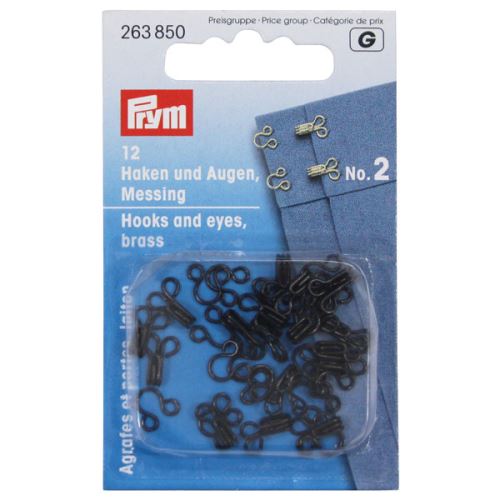 Zapínanie Prym 263850, háčik + očko, 2 mm
