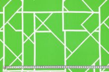 Šatovka N6633 zelená, biela geometria, š.150