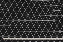 Úplet černý, bílý geometrický vzor, š.150