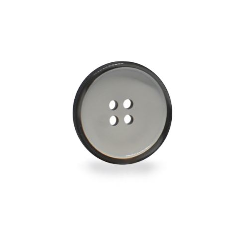 Knoflík 20mm, bílý s šedým perleťovým okrajem, lesklý