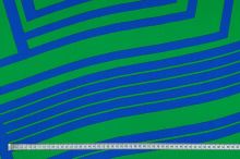 Šatovka N6315 zelená, modrý geometrický vzor, š.145