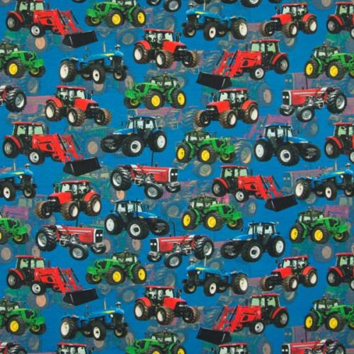 Úplet modrý, traktory, š.150