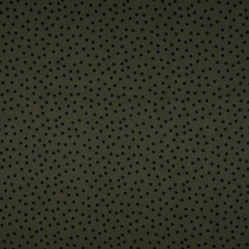 Šatovka 21754 khaki, černý drobný puntík, š.145