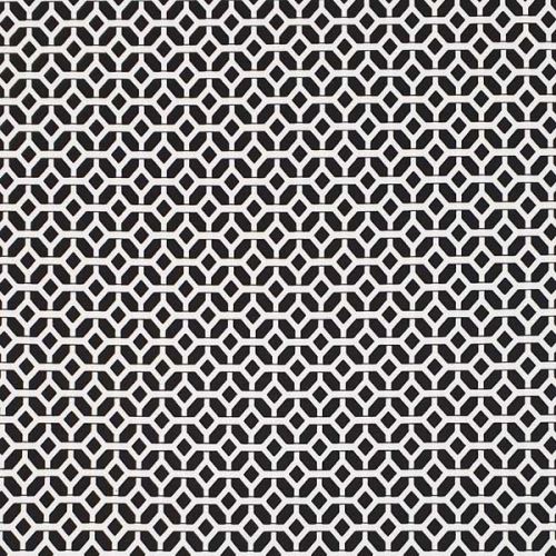 Úplet N5642, černo-bílý geometrický vzor,  š.150