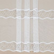 Záclona opticky bílá s krajkovou bordurou, v.290cm