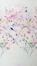 Šatovka jarní květy, ptáci, š.145