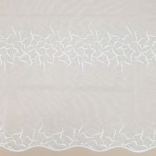 Záclona bílá, bíle vyšívaná bordura v.175cm