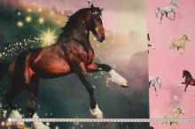 Úplet růžový, koně a hvězdný třpyt, š.160