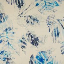 Ľan krémový, modré listy, š.135