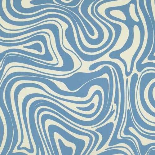 Šatovka N6628 modro-bílé vlny, š.150