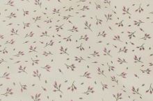 Bavlnené plátno krémové, drobné lila kvety, š.140