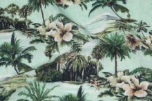Šatovka, zelený palmový vzor, š.135