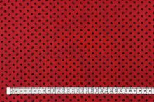 Bavlnené plátno P0514 červené, černé kytky, š.140