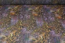 Šifon fialový, zvířecí vzor š.145