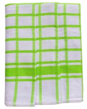 Utěrky z egyptské bavlny, zeleno-bílé káro, č.59, 50x70cm, 3ks