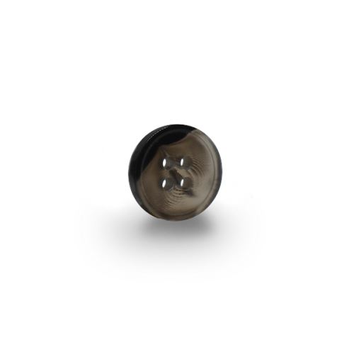 Knoflík 15mm, černošedý duhový, lesklý
