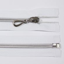 Zip spirálový 6mm délka 40cm, barva 101 (dělitelný) se stříbrnými zoubky