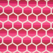 Dekoračný materiál, ružový geometrický vzor, š.150