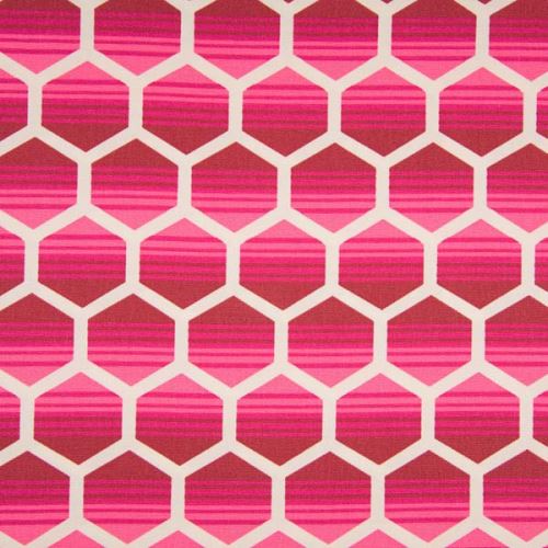 Dekoračný materiál, ružový geometrický vzor, š.150