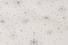 Bavlněné vánoční plátno, stříbrné vločky, š.145