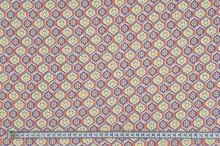 Bavlnený satén, mintovo-fialový marocký vzor, š.145