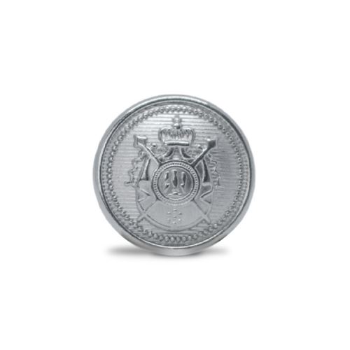 Knoflík stříbrný s krčkem, průměr 20 mm