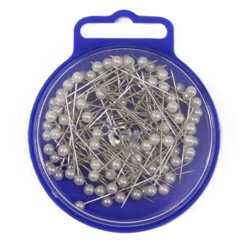 Špendlíky s bielou perleťovou hlavičkou 0,60x34mm, 10g