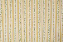 Bavlnené plátno, žlté pruhy, drobný kvetinový vzor, š.140