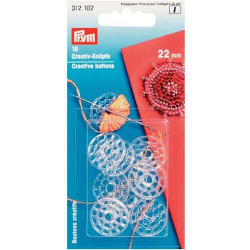Kreatívne transparentné gombíky Prym, 22 mm