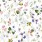 Dekorační látka bílá, luční květy, š.150