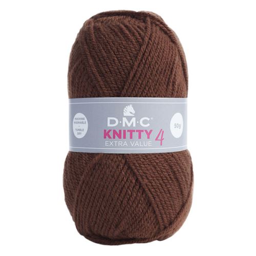 Priadza KNITTY 4 50g, tmavo hnedá - odtieň 947