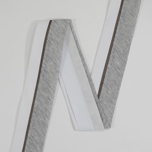 Pasový golier šedá melanž, taupe paspule, šírka 6 cm