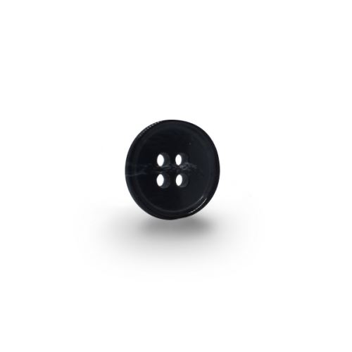 Knoflík 15mm, černý s bílým mramorováním, lesklý