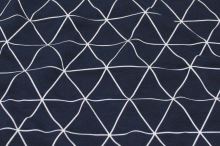 Úplet modrý, biely geometrický vzor, š.150