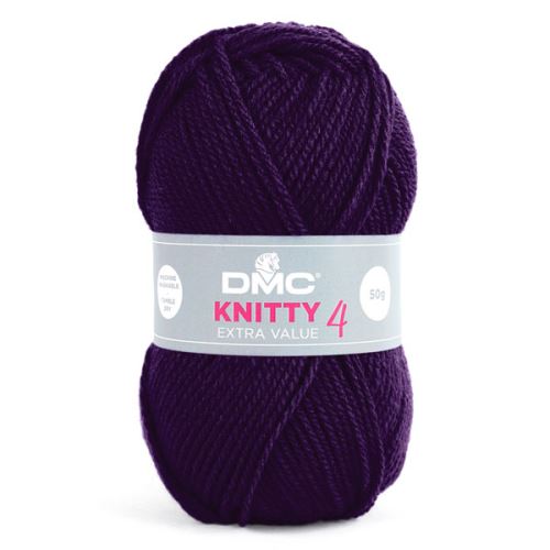Priadza KNITTY 4 50g, tmavo fialová - odtieň 840