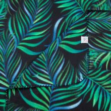 Deka PALMS černá, modro-zelené palmové listy 150 x 200cm