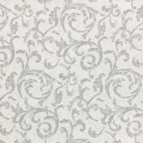 Dekorační látka režno-stříbrná, šedý vzor, š.140