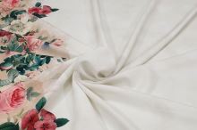 Kostýmovka N5992 BARBIE krémová, kvetinová bordúra, š.145