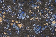 Úplet sivá melanž, modré kvety, š.145