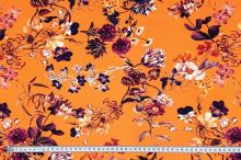 Úplet B0065 oranžový, barevné květiny, š.170