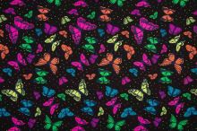 Úplet černý, neonový motýlci, š.150