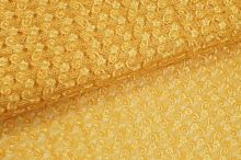 Vyšívaný tyl 2302 žlutý s květy a listy, š.110 (2)