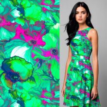 Úplet B0293, zeleno-ružové kvety, š.160